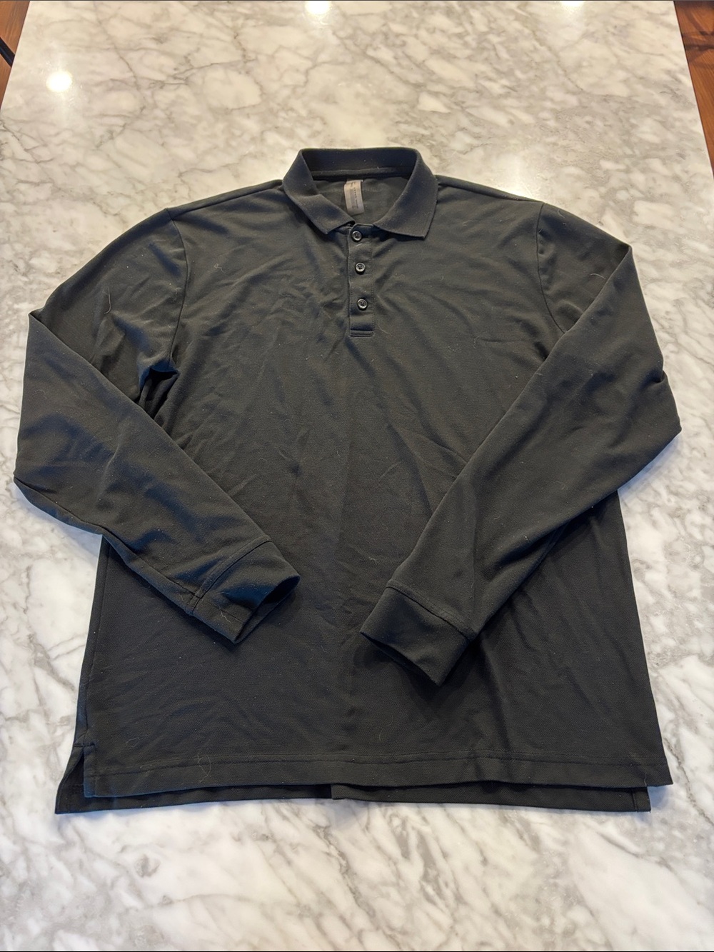 Outdoor Voices Men's Long Sleeve Polo - Black